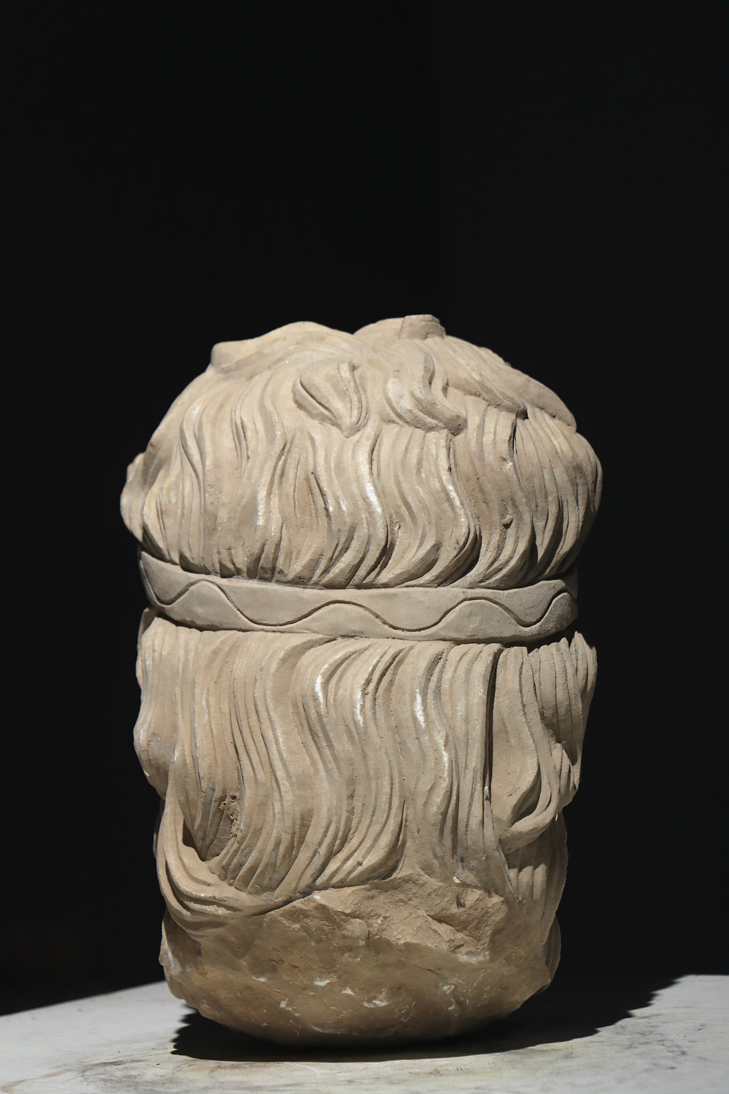 A 3-CENTURY ANCIENT GREEK STONE STATUE OF ZEUS' HEAD - 6