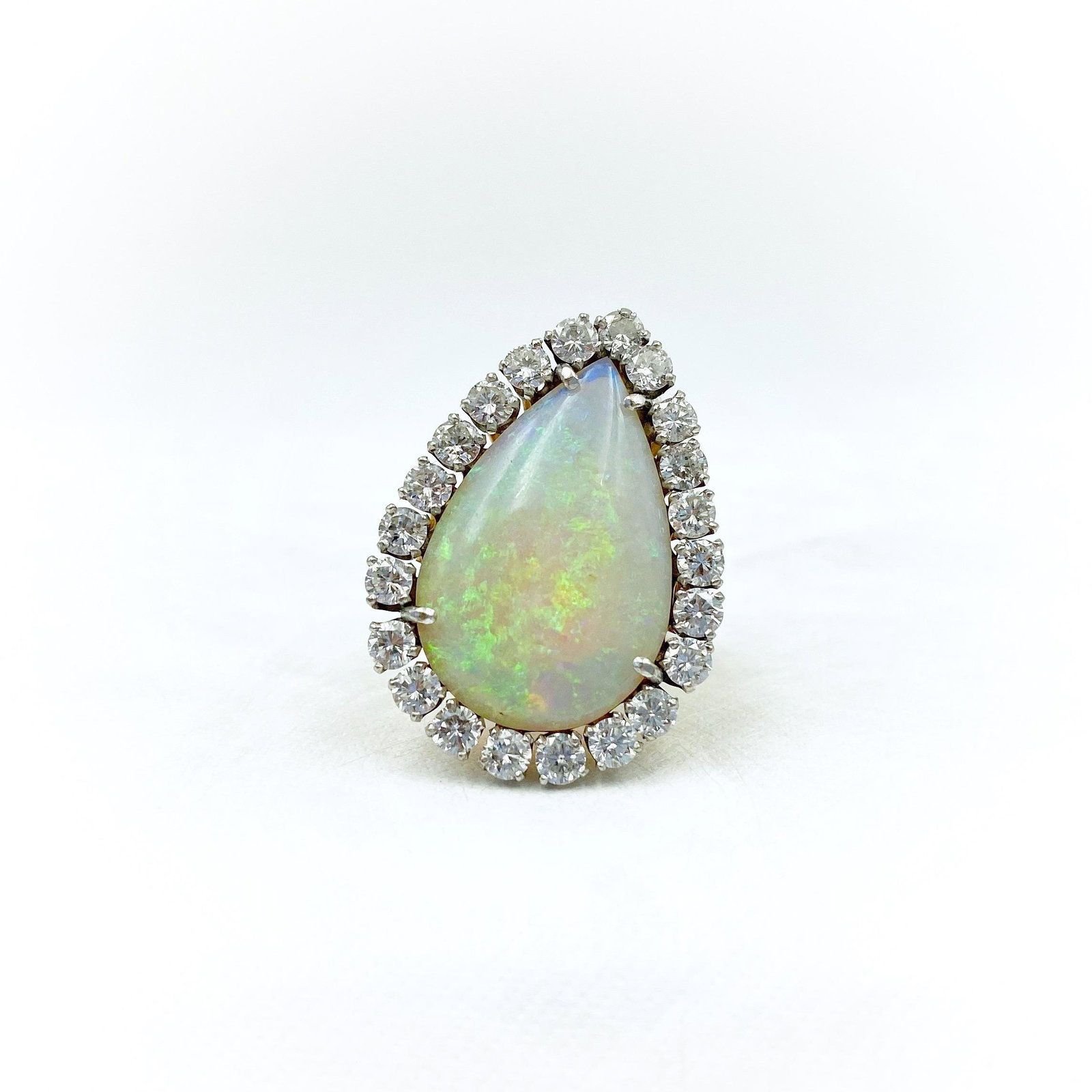 Mid Century Gold Opal Diamond Ring (1 of 5)