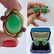 Vintage Gold Ruby Diamond Jade Earrings - 2