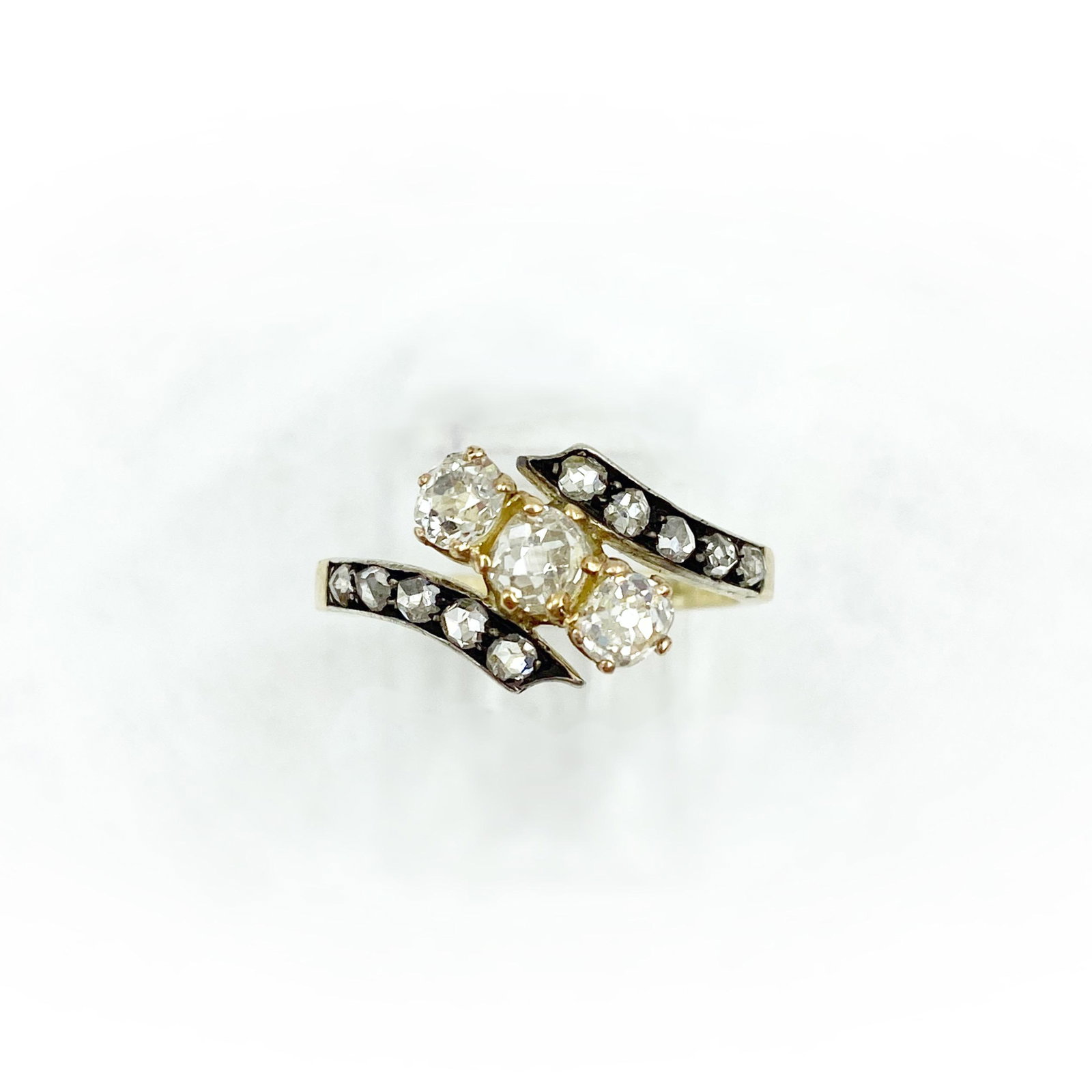 Victorian Gold 3 Stone Diamond Ring (1 of 4)