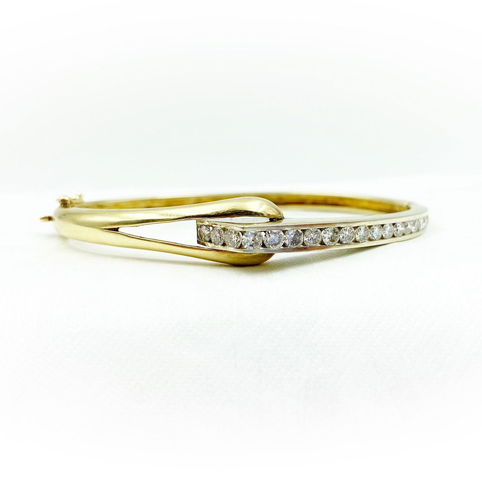 Retro Gold Diamond Hinged Bangle (1 of 6)