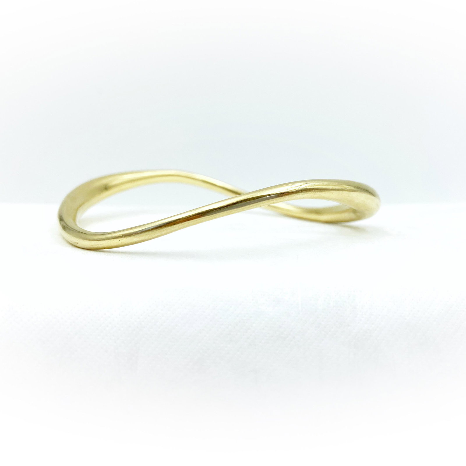 Modernist Style Gold Bangle Signed (1 of 7)