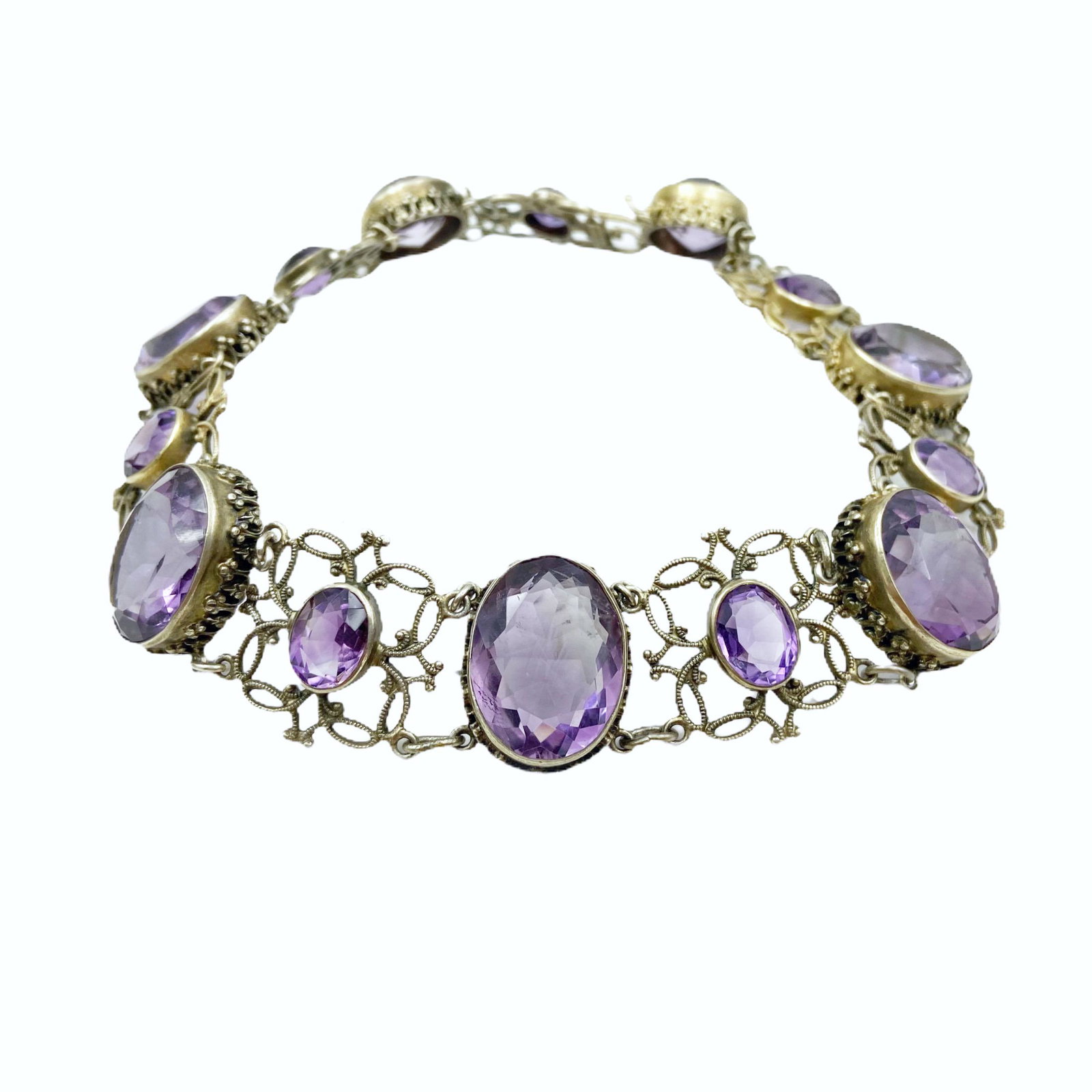 Victorian Amethyst Silver Choker (1 of 7)