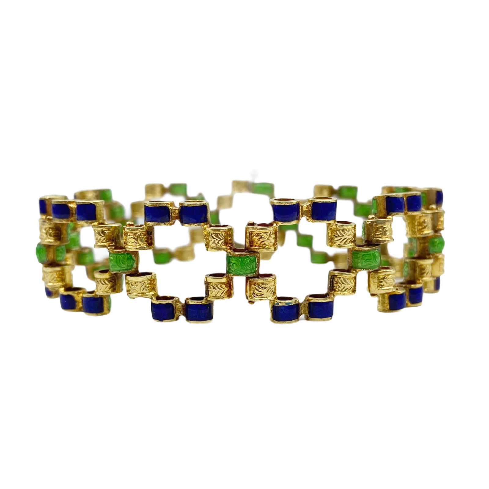 Vintage Gold Enamel Reversible Bracelet (1 of 6)