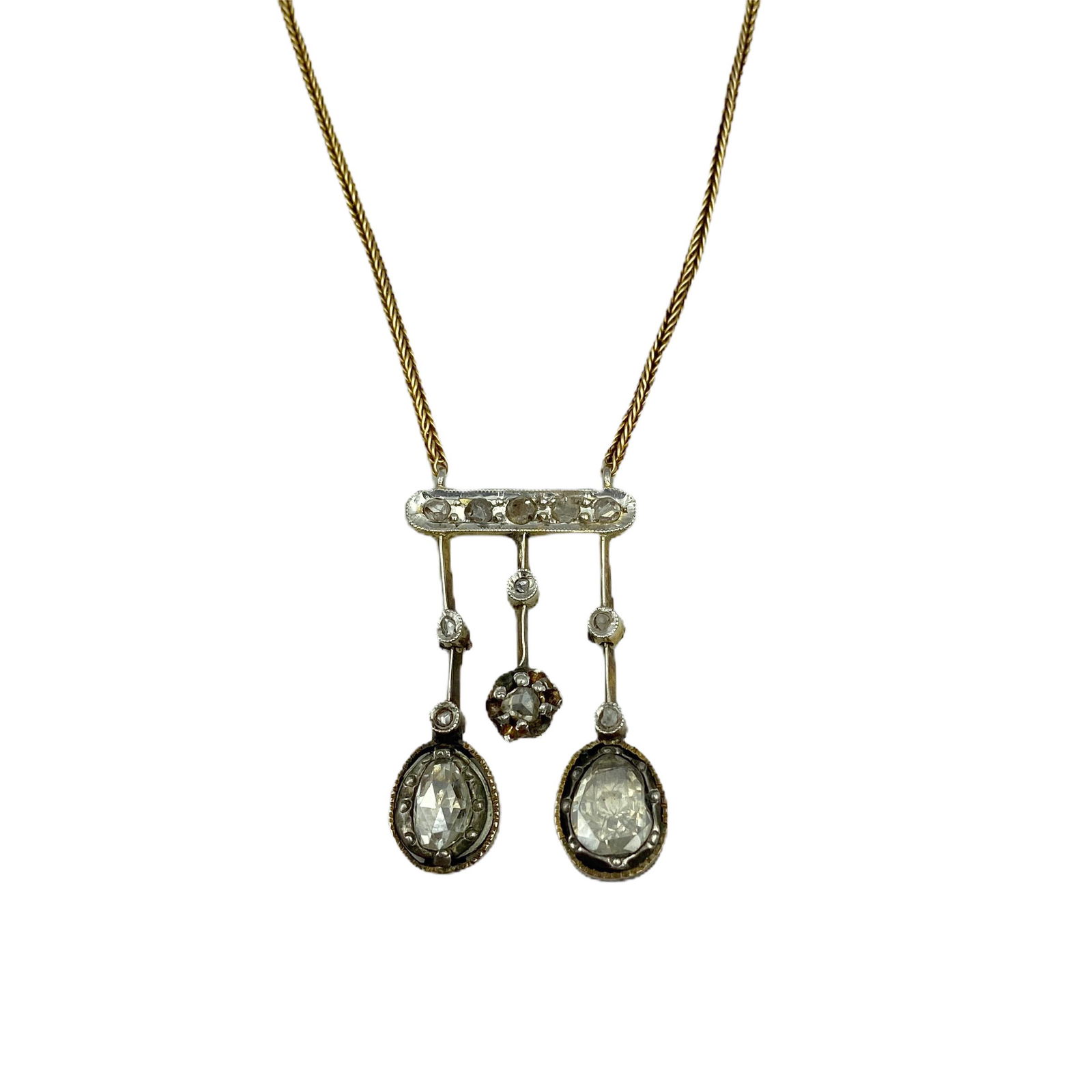 Edwardian Gold Diamond Negligee Necklace (1 of 4)