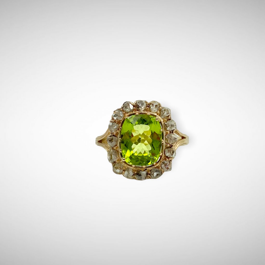 14K Victorian Peridot Diamond Ring (1 of 5)
