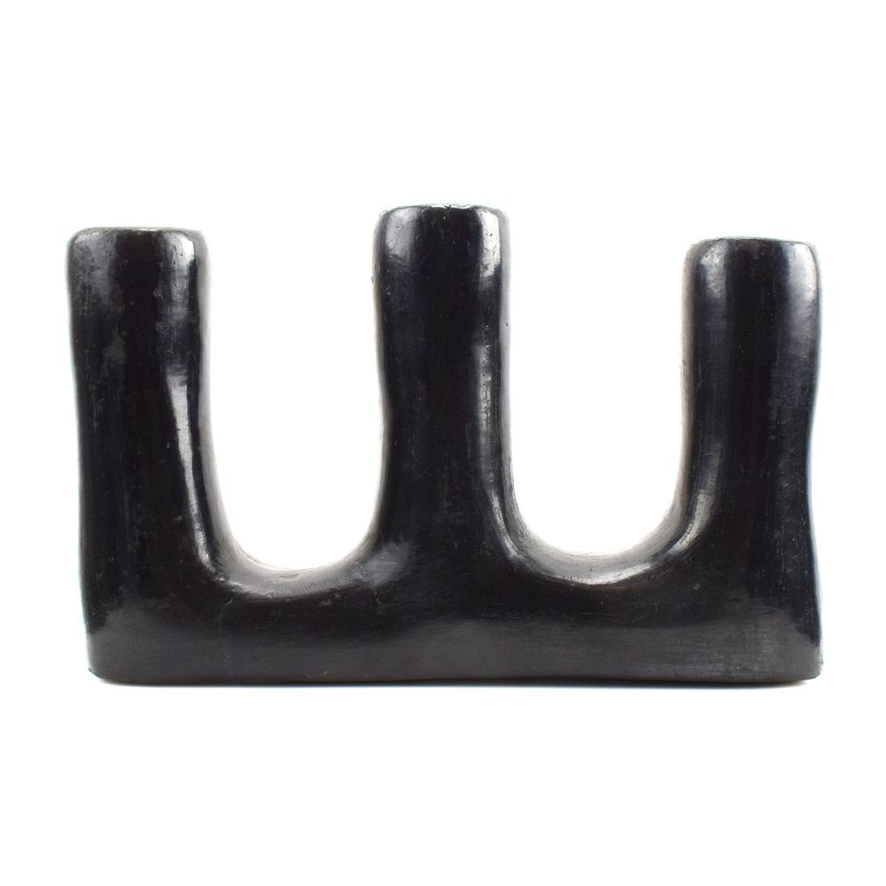 Santa Clara Black Candelabra c. 1910s, 6" x 9" x 1.75": Acquired from a private collection in Arizona.