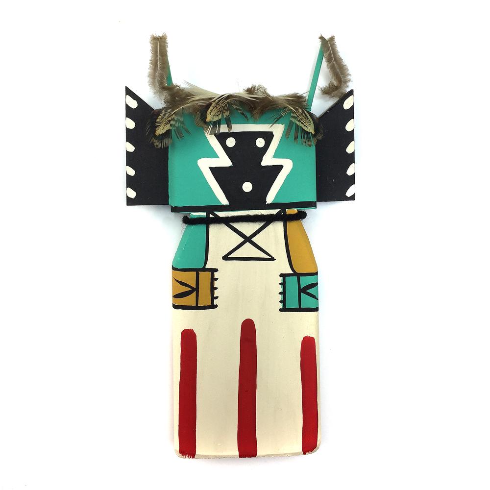 Ted Puhuyesva - Hopi Angwushahai-i (Crow Bride) Kachina: Ted Puhuyesva, Hotevilla - Hopi Angwushahai-i (Crow Bride) Cradle Kachina c. 1980s. Original Kachina designation comes from "Hopi Kachina Dolls With a Key to Their Identification” by Harold S. Colto