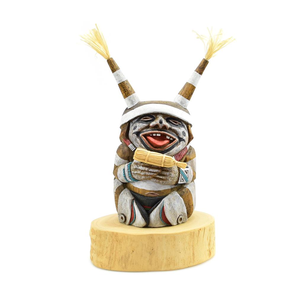 Ted Pavatea - Hopi "Hot Koyola" Kachina c. 1996: Ex Steele collection, Arizona. Signed "Hot Koyola 1st Mesa (Tewa) Pavatea '95". Owner collected kachinas from 1989 to the early 2000s. Many of their kachinas were purchased directly from the artists.