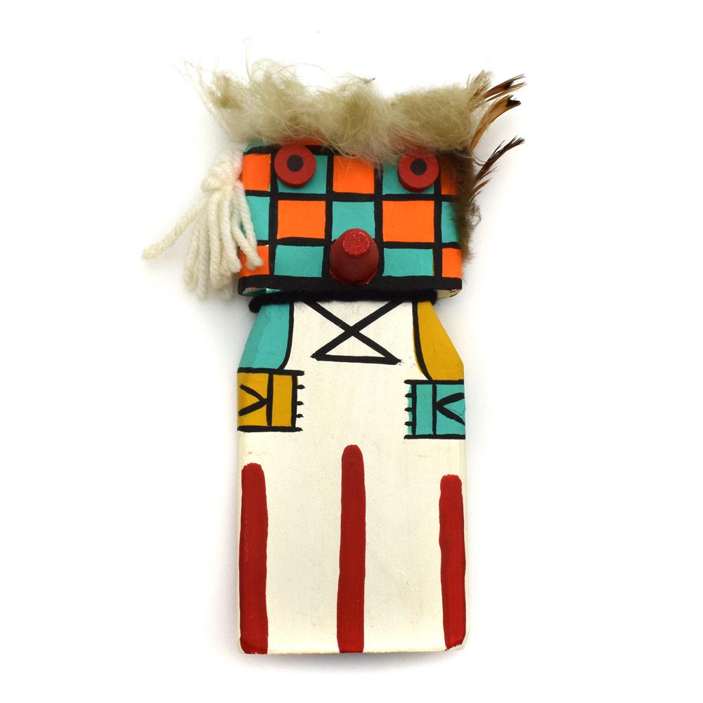 Ted Puhuyesva - Hopi Morzhivozi Kachina: Ted Puhuyesva, Hotevilla - Contemporary Hopi Morzhivozi (Uncle to the Long-Haired Kachinas) Cradle Kachina. Acquired from a private collection in Florida. This kachina is from the Layne collection. Dr