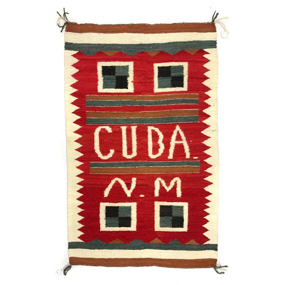 Navajo Crystal "CUBA N.M" Rug c. 1920s, 64" x 40": Acquired from a private collection in Colorado.