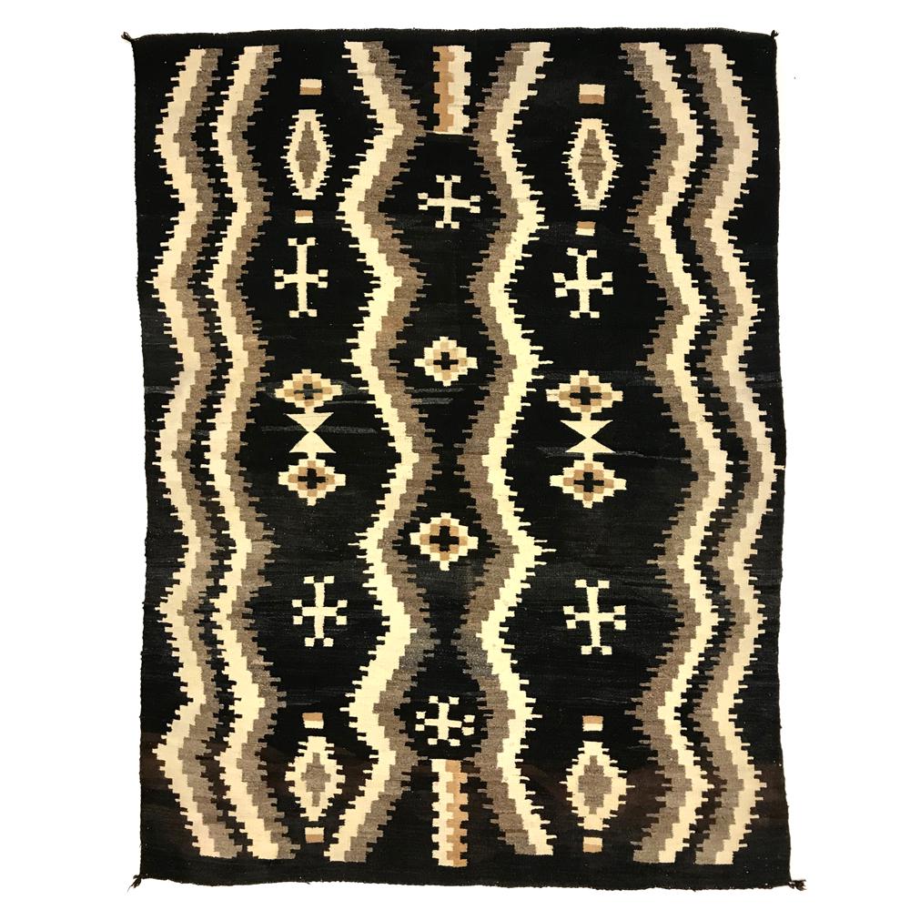 Navajo Crystal Rug with Spiderwoman Crosses c. 1910s: Acquired from a private collection in Arizona.