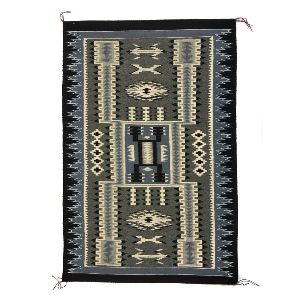 Lilian Jones - Navajo Crystal Storm Pattern Rug: Contemporary. Acquired from a private collection in Arizona. The owners purchased this weaving at Crownpoint auction in the 1990s.