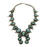 Navajo Turquoise, Silver Squash Blossom Necklace