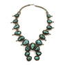 Navajo Turquoise, Silver Squash Blossom Necklace