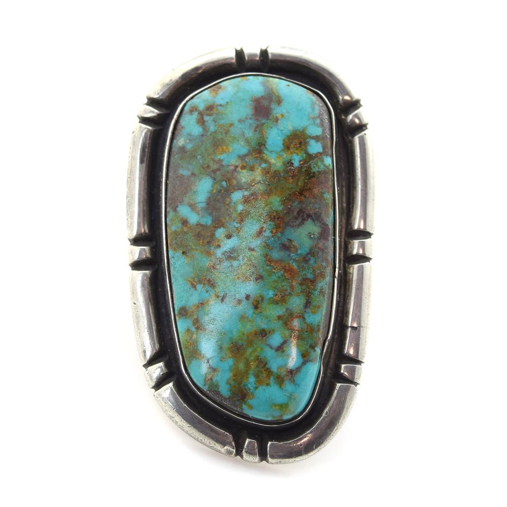 Julian Lovato Pilot Mountain Turquoise Ring 1950 (1 of 4)