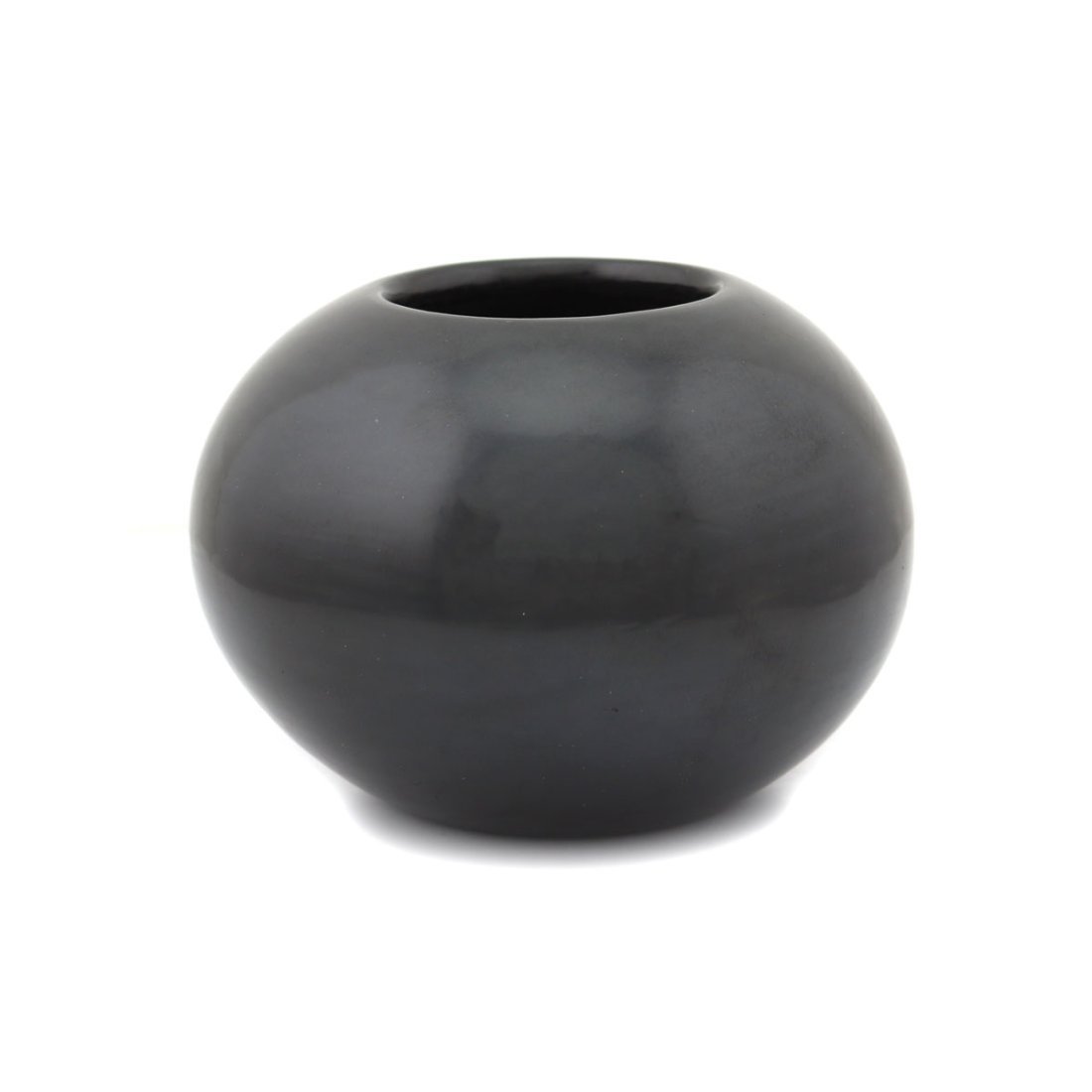 Santana Martinez and Adam Martinez - San Ildefonso Black Jar c. 1950-60s: Santana Martinez and Adam Martinez - San Ildefonso Black Jar c. 1950-60s, Description/Condition: This pottery is in excellent condition. Signed "Santana Adam" on the bottom. Provenance: Acquired from