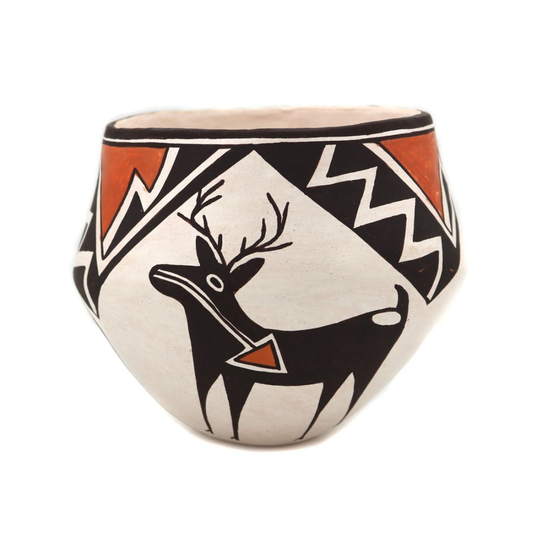 Lucy Lewis (1890/98-1992) - Acoma Polychrome Seed Jar with Heartline Deer c. 1970s (1 of 7)
