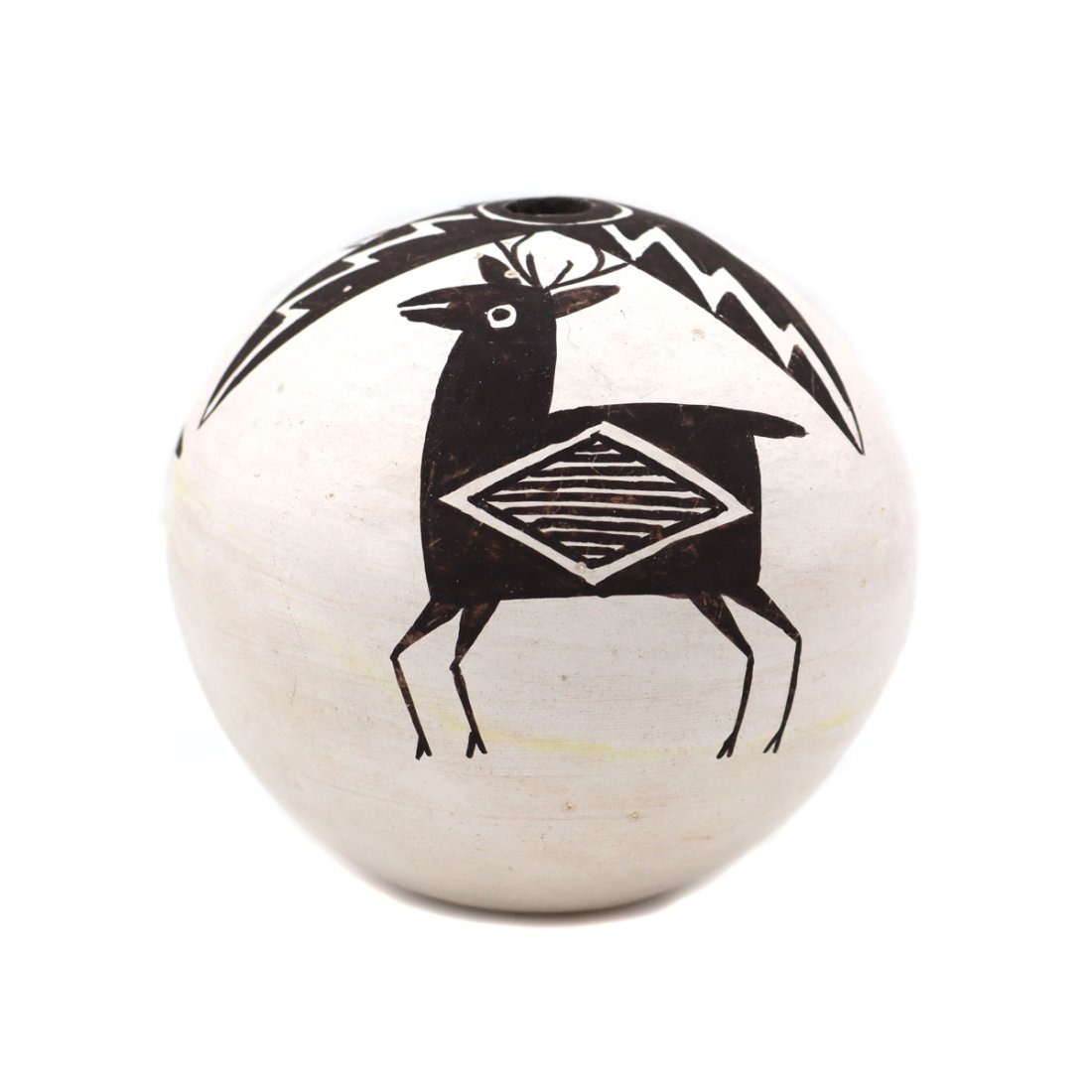 Lucy Lewis (1890/98-1992) - Acoma Seed Jar with Deer Pictorial c. 1960-70s (1 of 7)