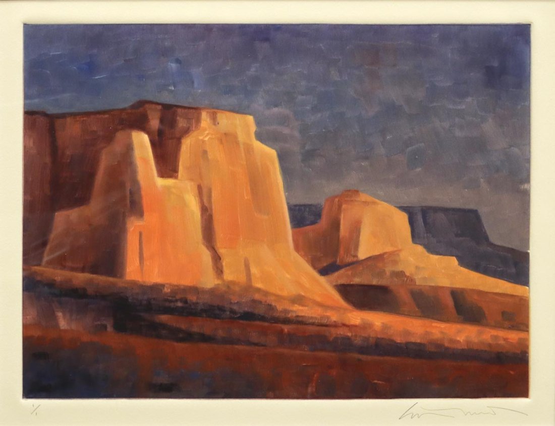 Ed Mell - Rusted Monument, Monotype Oil on Paper (1 of 6)