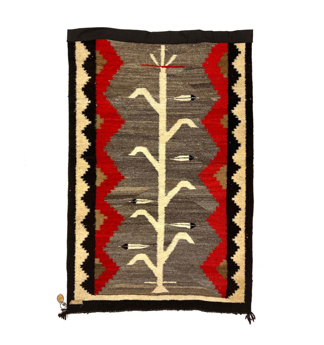 Navajo Rug with Cornstalk Pictorial c. 1920s (1 of 9)