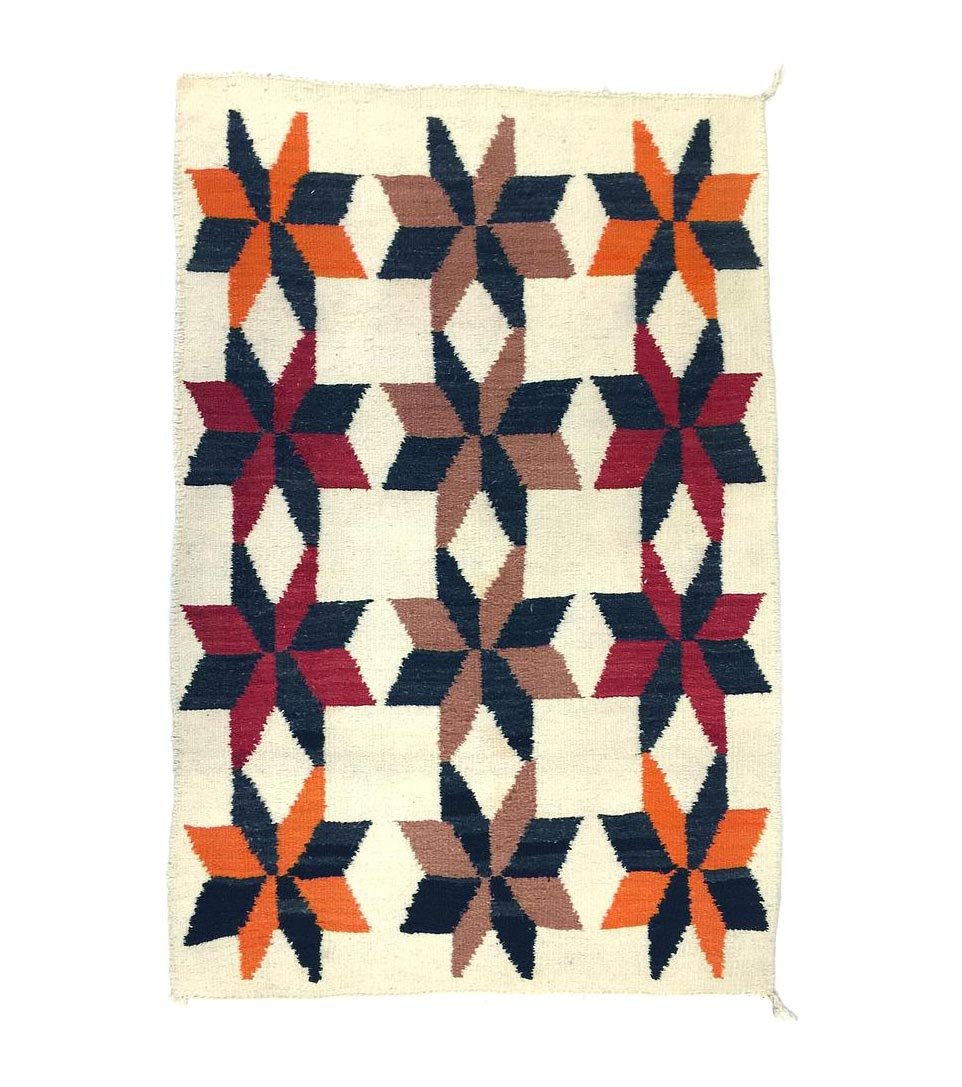 Navajo Crystal Rug with Valero Stars, c. 1930-40s (1 of 4)