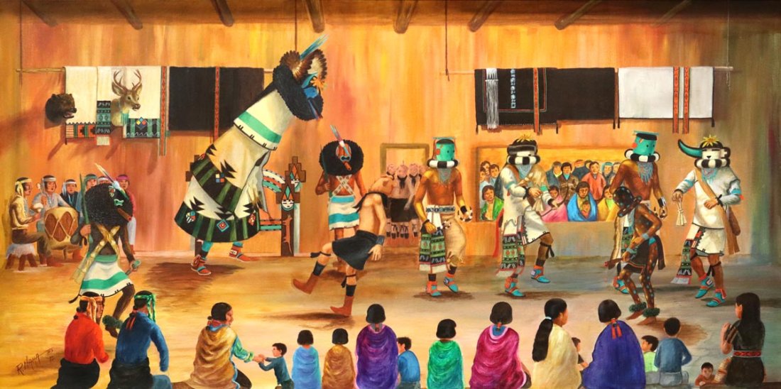 Raymond Naha (1933-1974) (Hopi) - Kachina Dance (1 of 3)