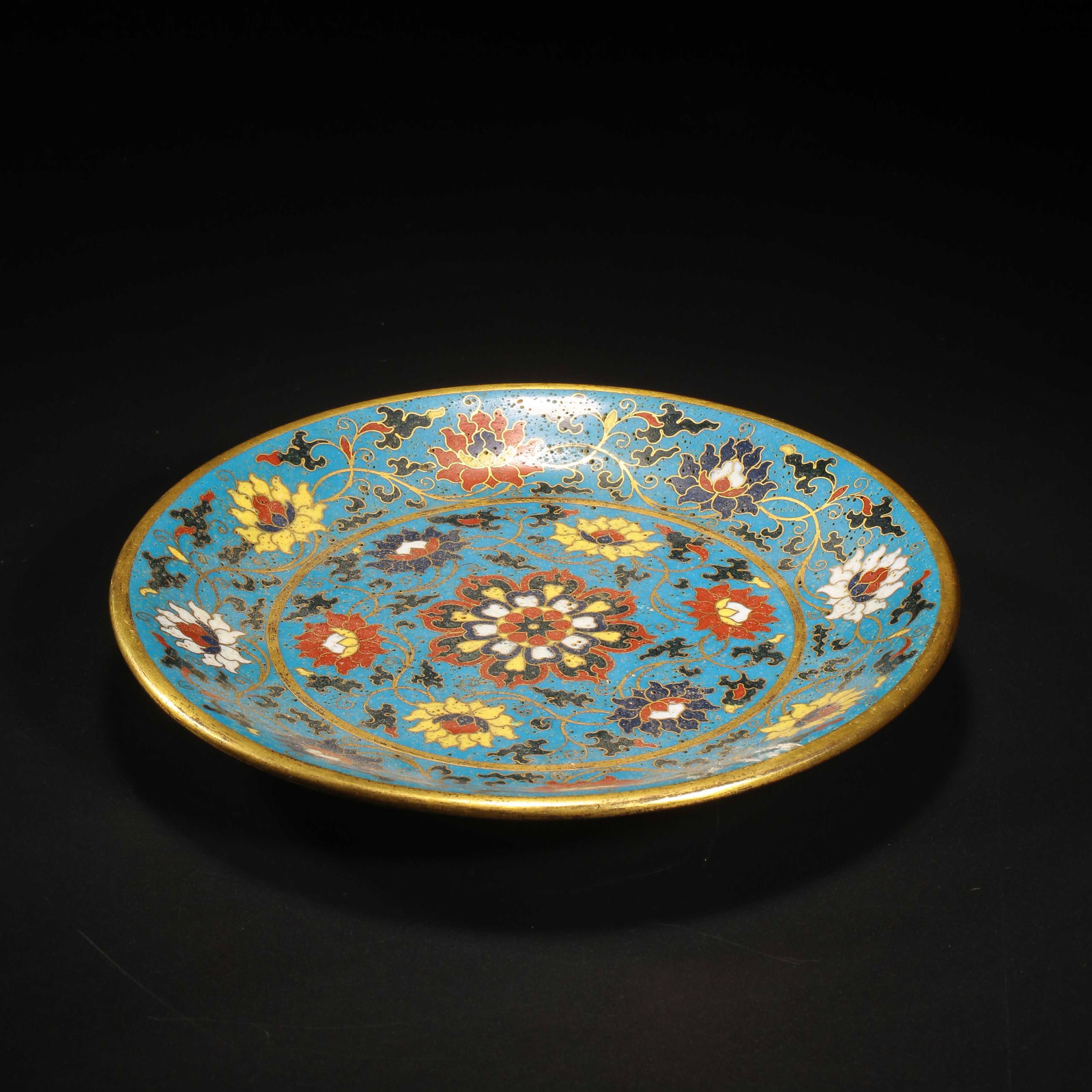 A Cloisonne Enamel Floral Plate (1 of 6)