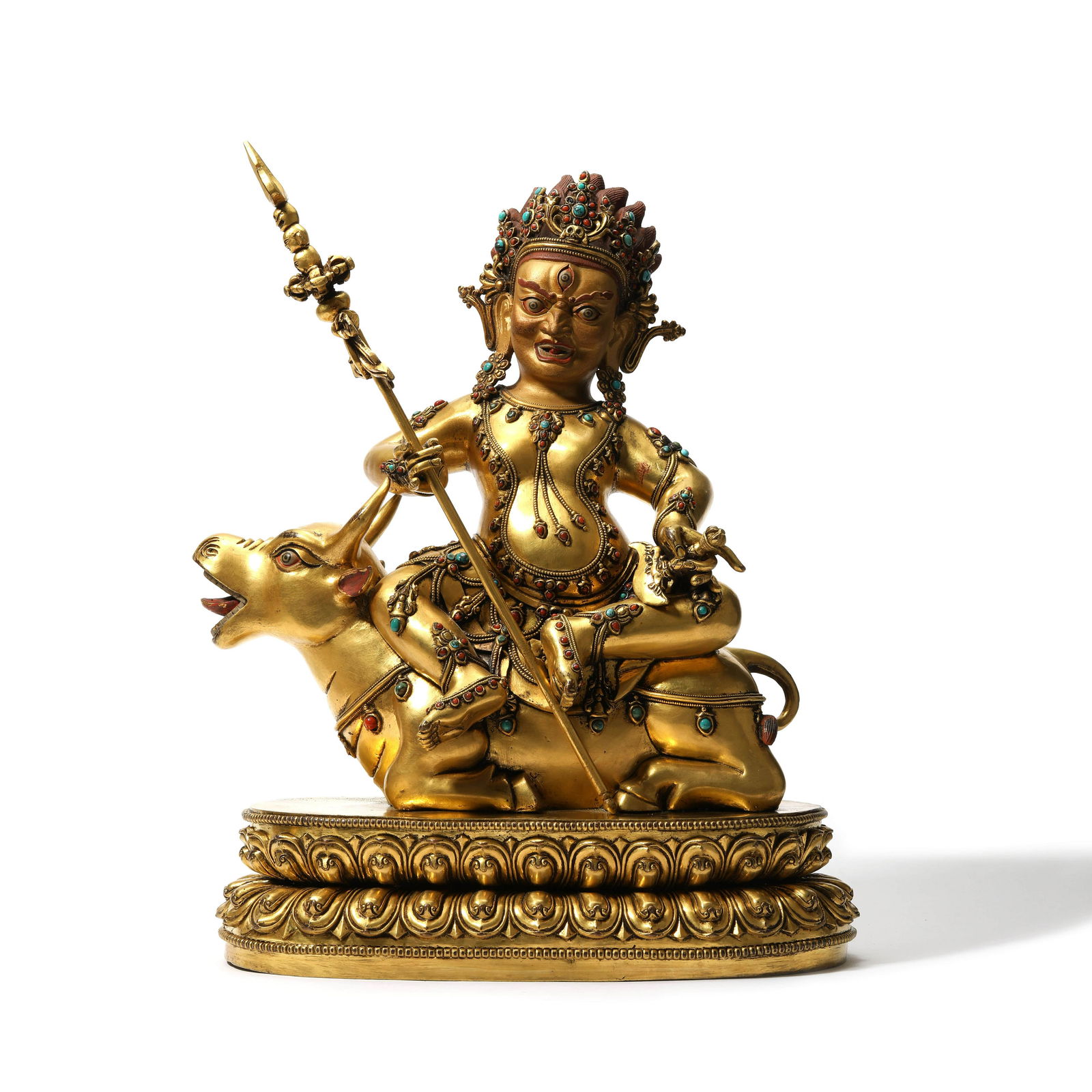 A Gilt-bronze Seated Protector (1 of 8)