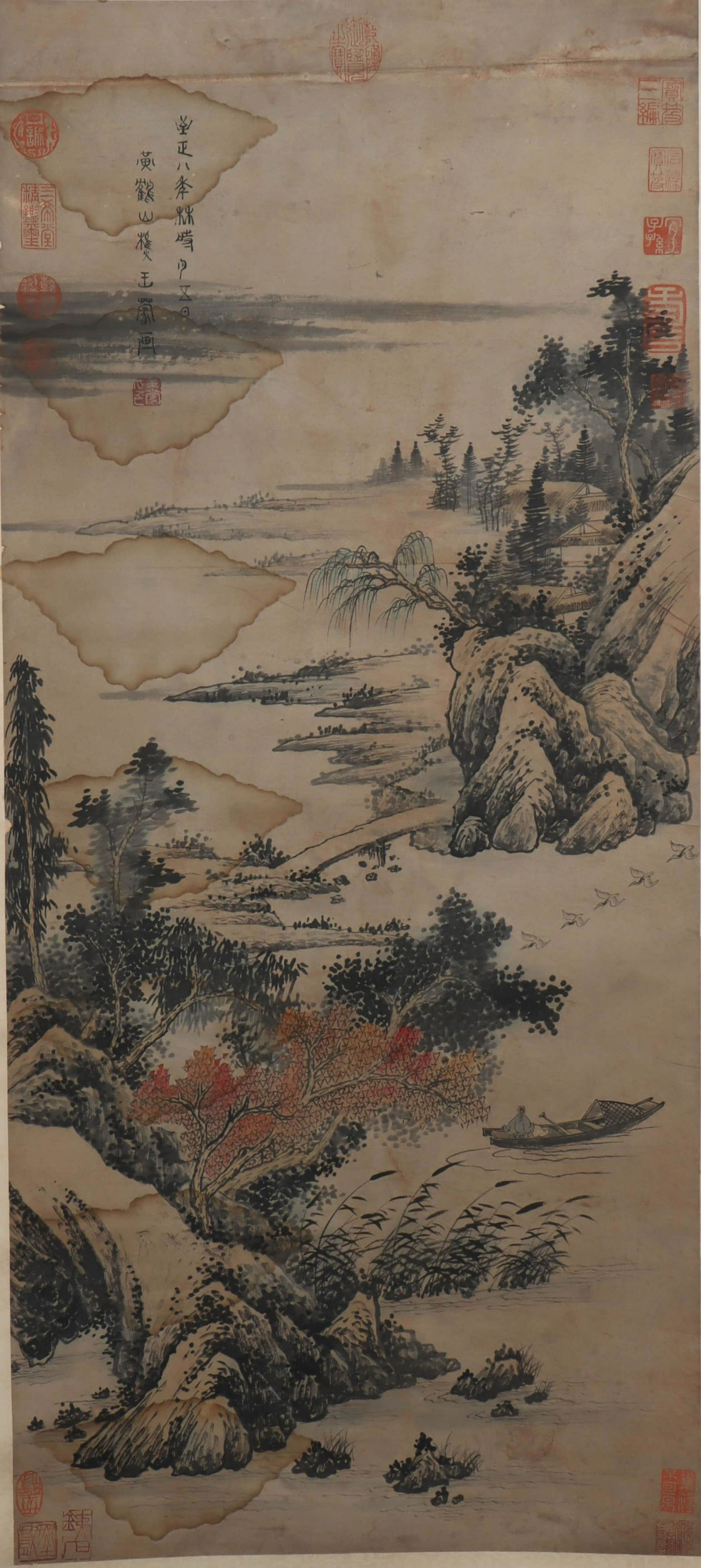 Chinese Landscape Painting, Wang Meng Mark: Chinese Landscape Painting, Wang Meng Mark Length:100cm, Width:45cm,