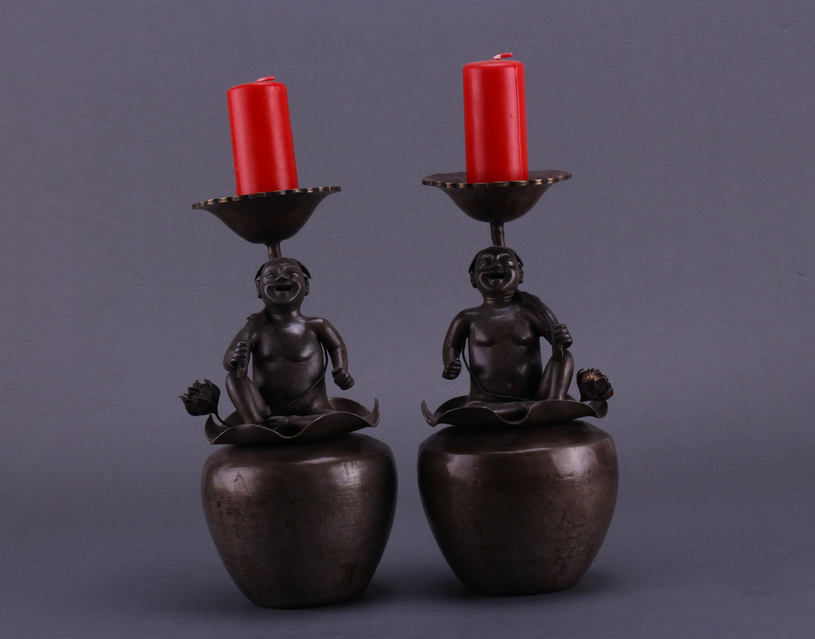 Pair of Pewter Child Candle Stick (1 of 7)