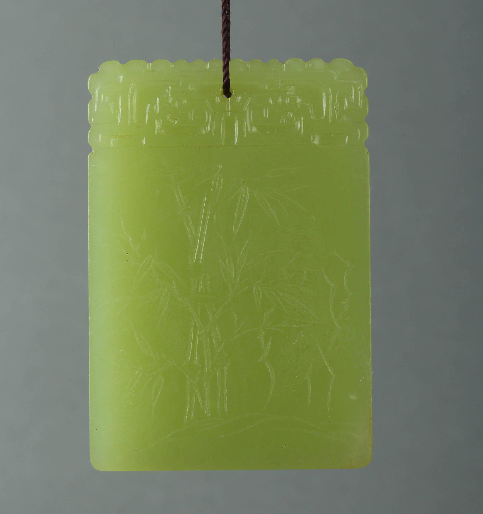 Yellow Jade Bamboo Pattern Pendant (1 of 7)