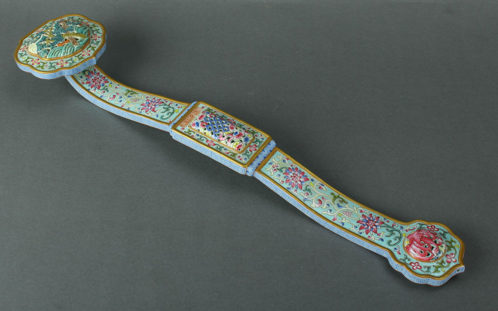 Famille Rose Porcelain Ruyi Ornament (1 of 9)