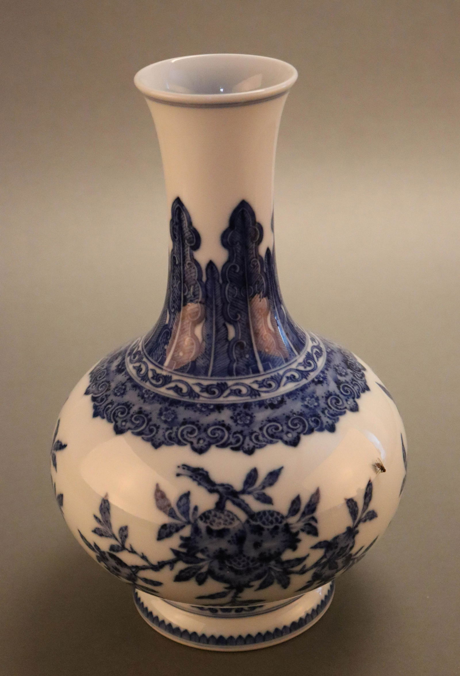 Blue and White Fruit Pattern Porcelain Vase (1 of 11)