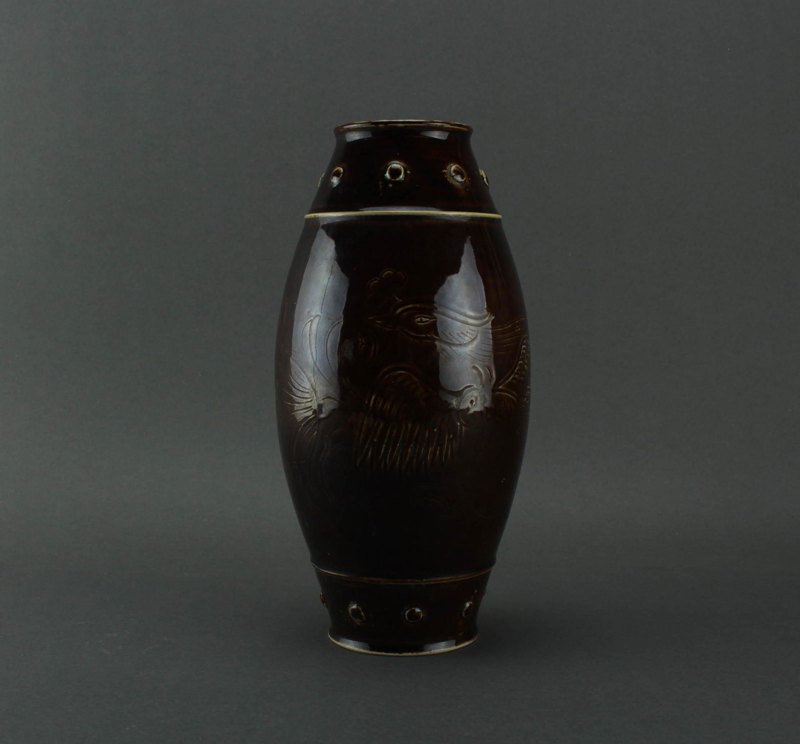 Black Glazed Porcelain Vase (1 of 8)