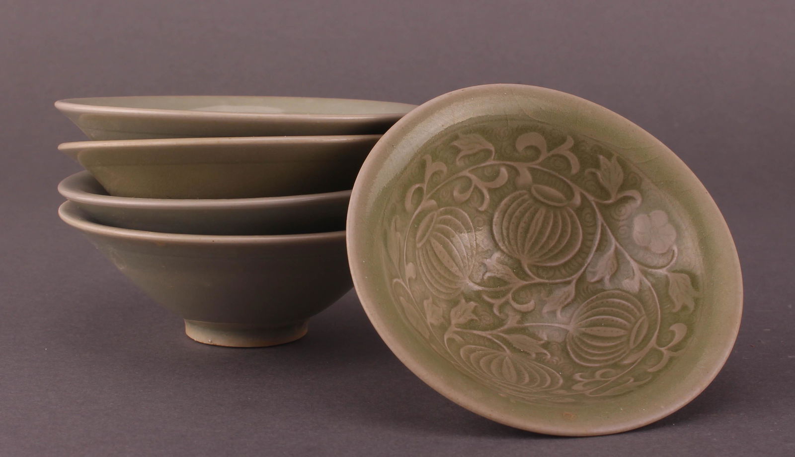 Group of Five Yaozhou Kiln Porcelain Bowl (1 of 11)