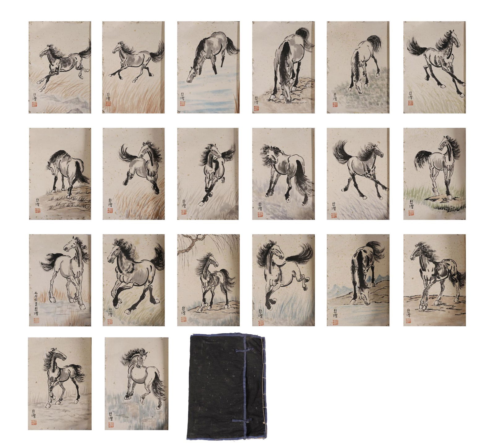 Chinese Horse Drawing Album, Xu Beihong Mark (1 of 20)