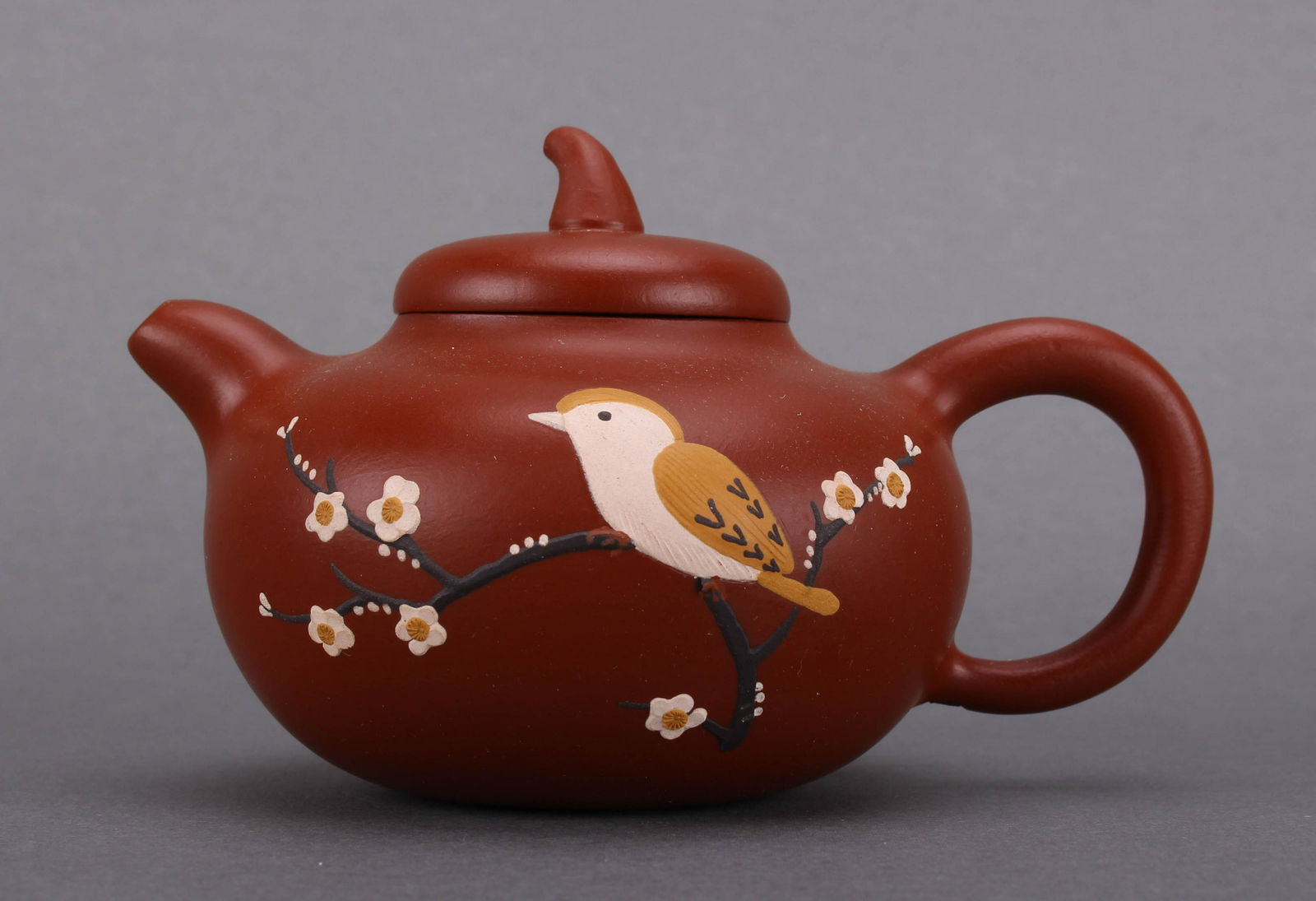 Purple Clay Bird with Flower Tea Pot (1 of 11)