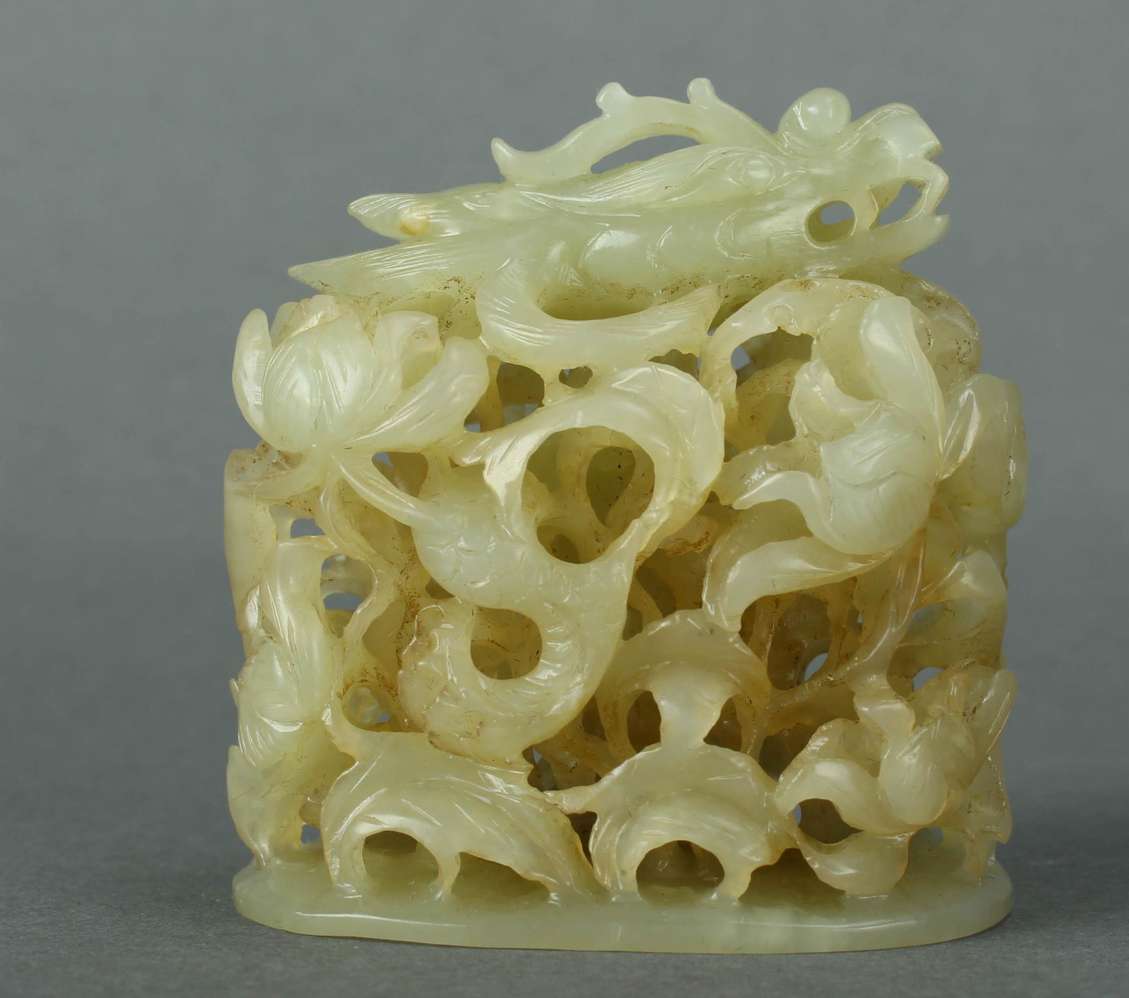 Jade Hollow Carved Dragon Ornament (1 of 8)