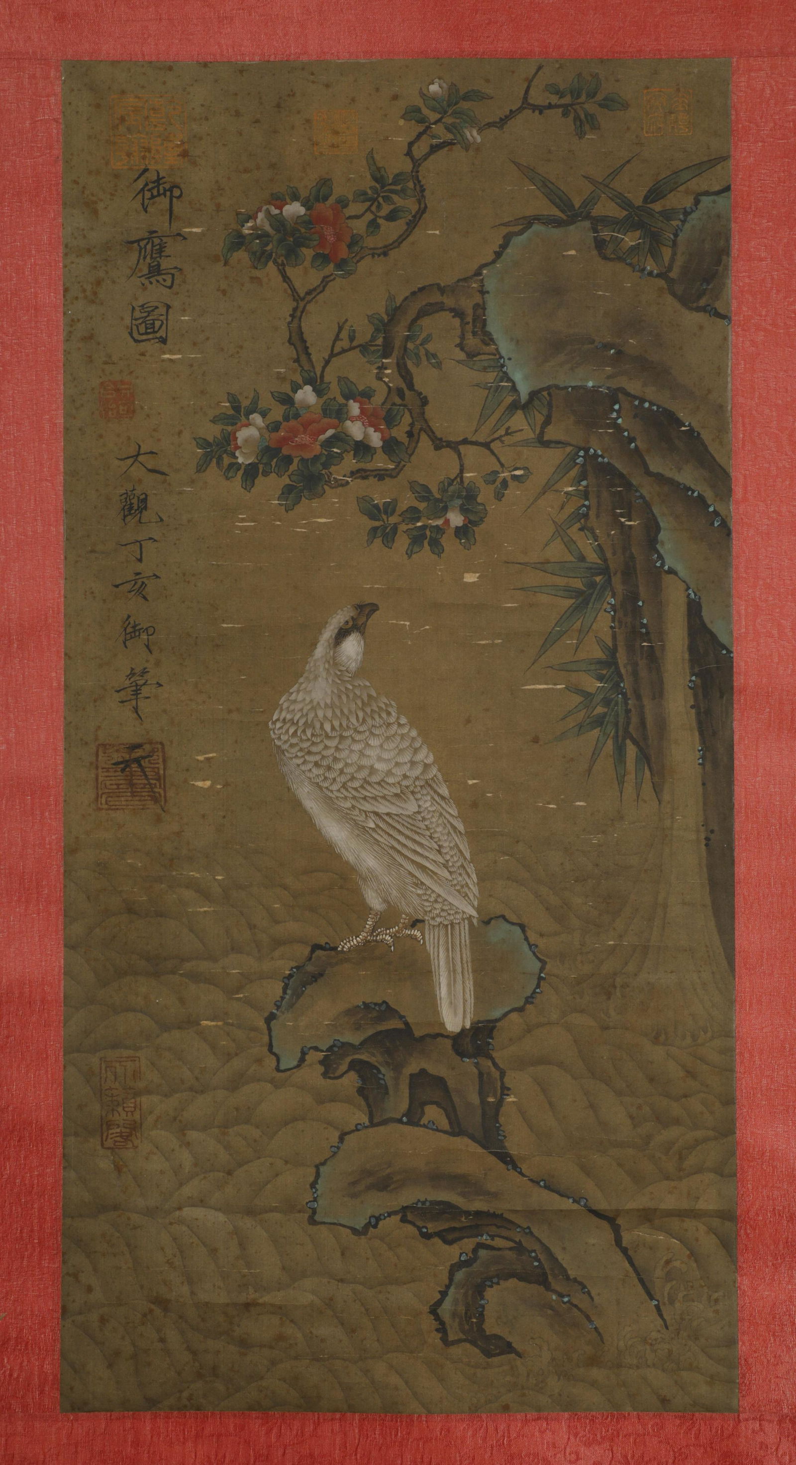 Chinese Eagle Silk Painting, Song Huizong Mark (1 of 6)