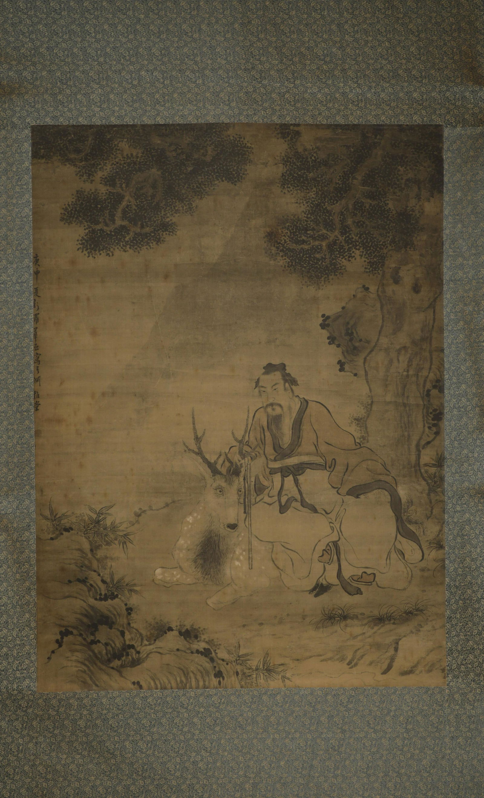 Chinese Man with Deer Silk Painting (1 of 7)