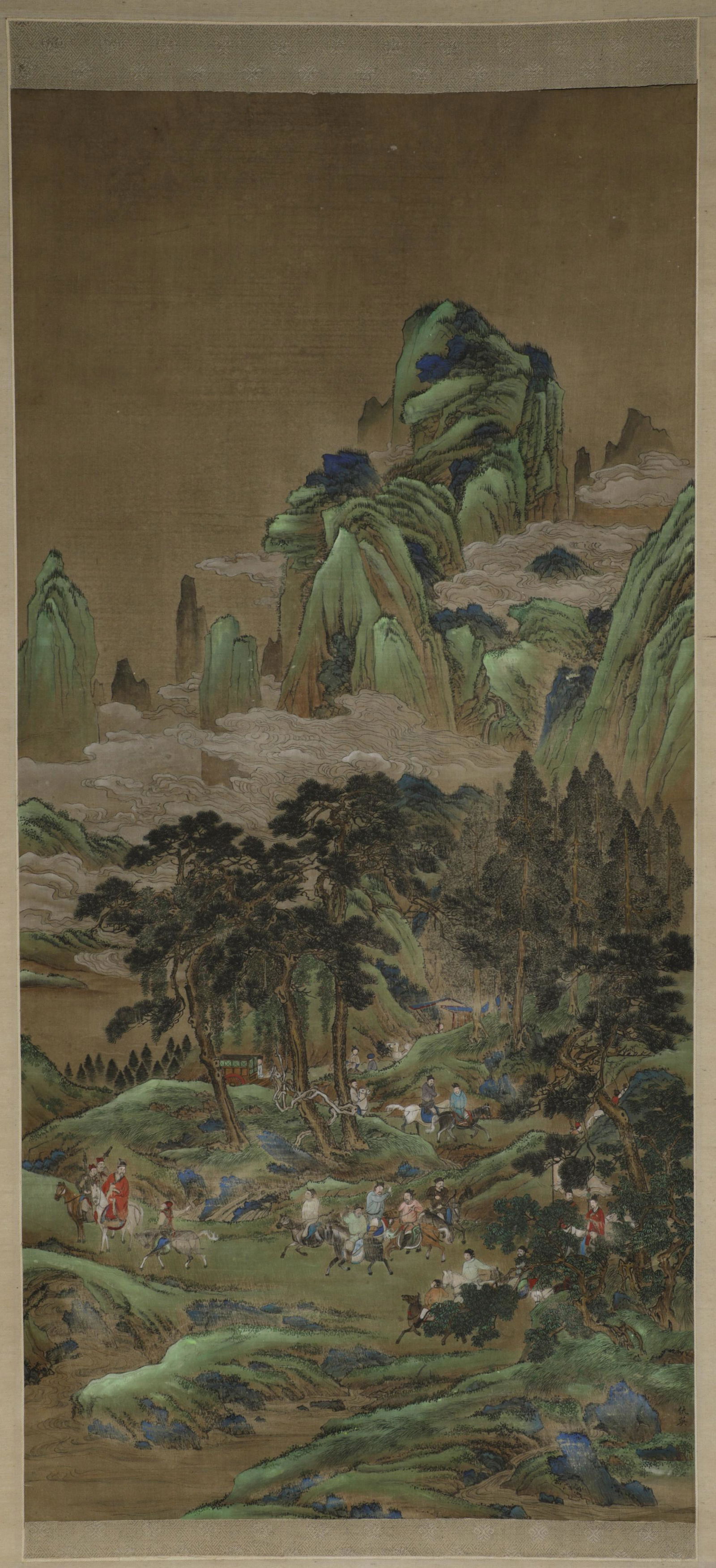 Chinese Landscape Silk Painting, Qiu Ying Mark (1 of 7)