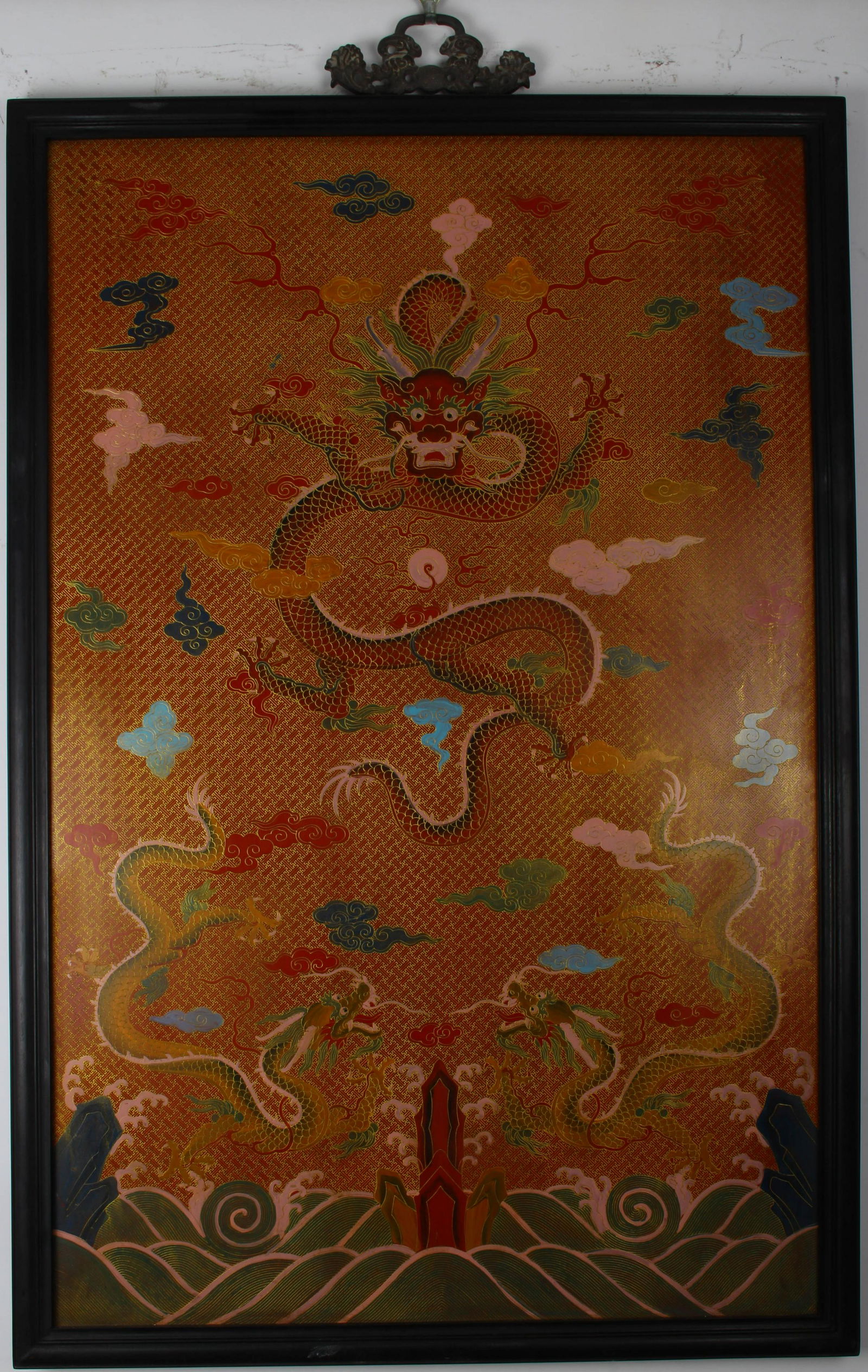 Drawing Dragon Pattern Red Sandalwood Wall Panel (1 of 6)