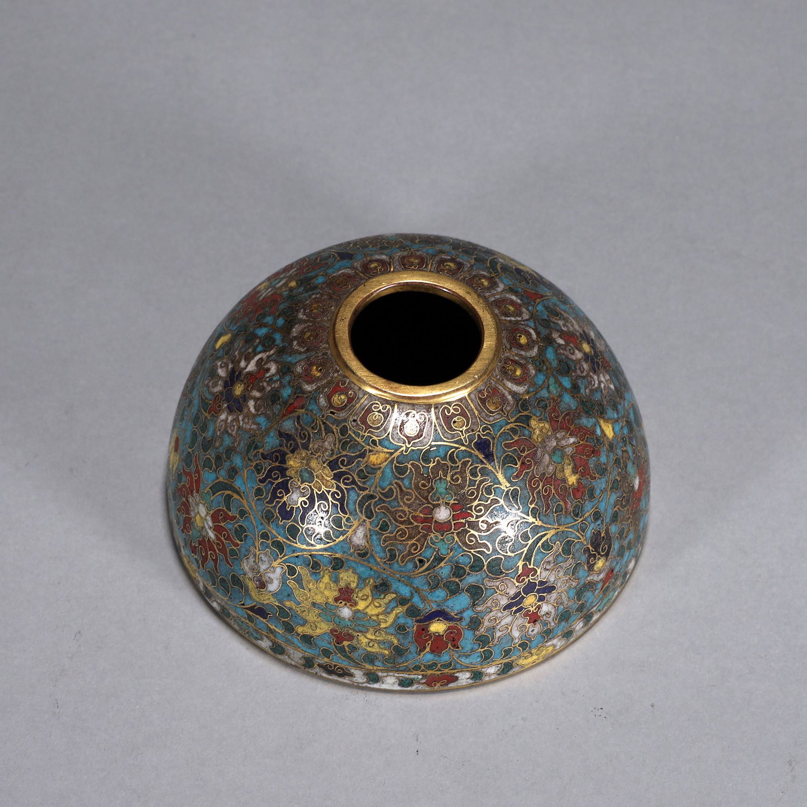 Cloisonne Enamel Interlocking Lotus Horse-Hoof Vessel (1 of 9)
