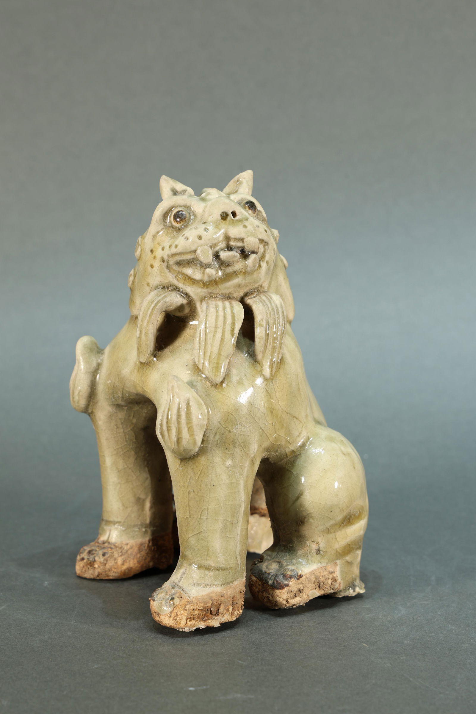 Grey Glazed Porcelain Lion (1 of 8)