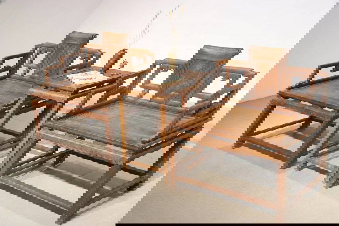 Chinese Wood Chair Set Auction