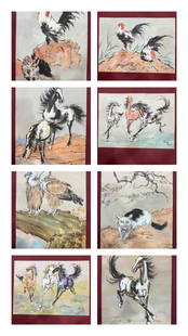 Chinese Animal Oil Painting Album, Xu Beihong Mark: Chinese Animal Oil Painting Album, Xu Beihong Mark (43 x 28cm)