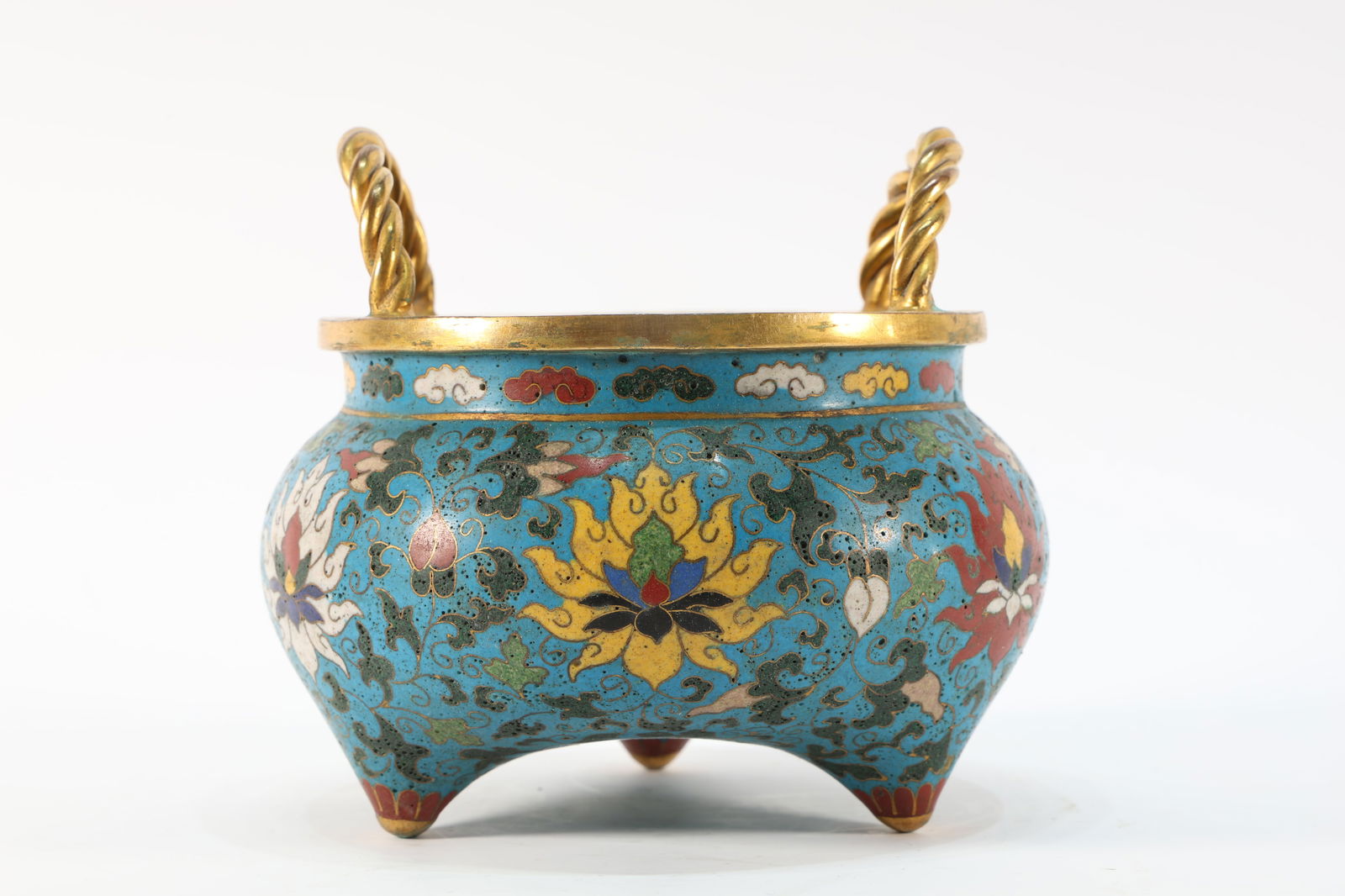 Bronze Cloisonne Flower Pattern Incense Burner (1 of 10)