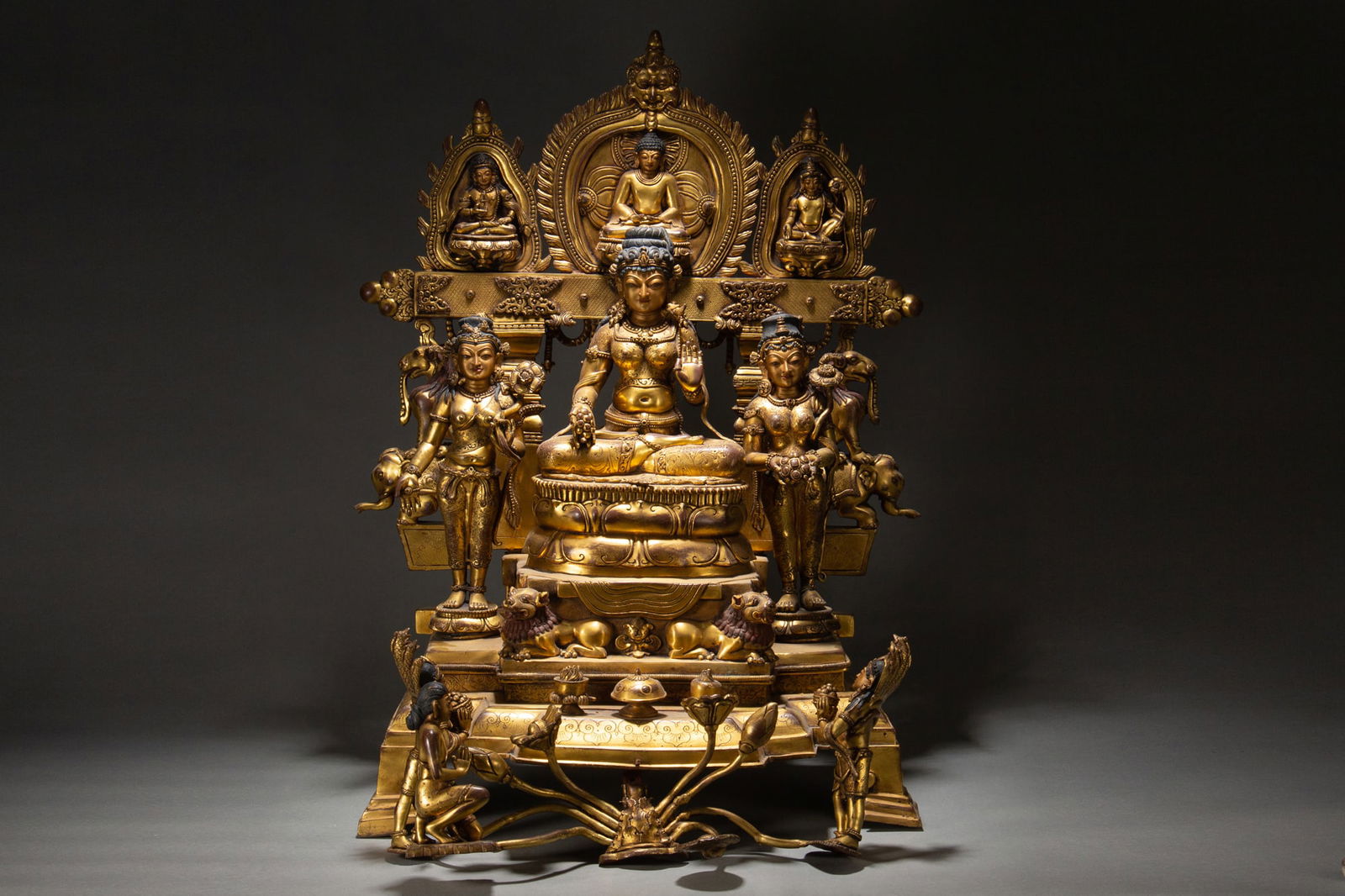 Gilt Bronze Mahasthamaprapta and Amitabha & Avalokitesvara Figure (1 of 17)
