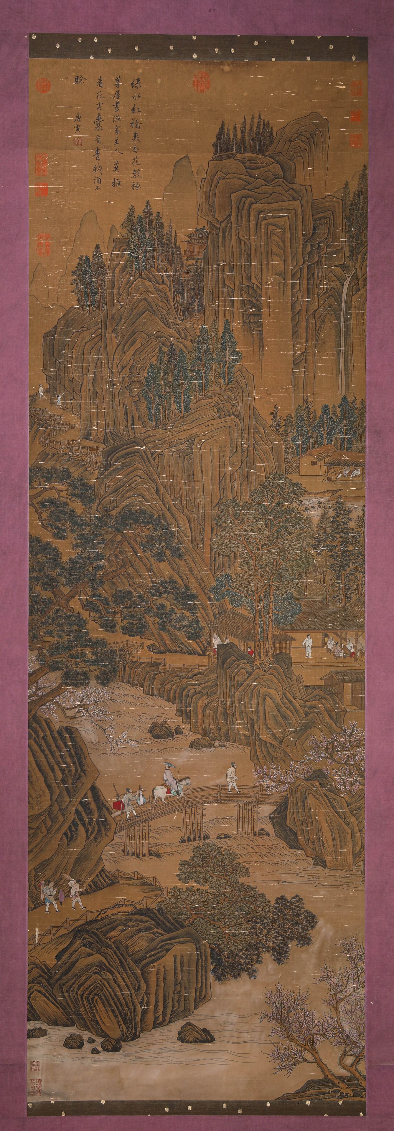 A Chinese Scroll Painting by Tang Yin: A Chinese Scroll Painting by Tang Yin (63 x 193cm)